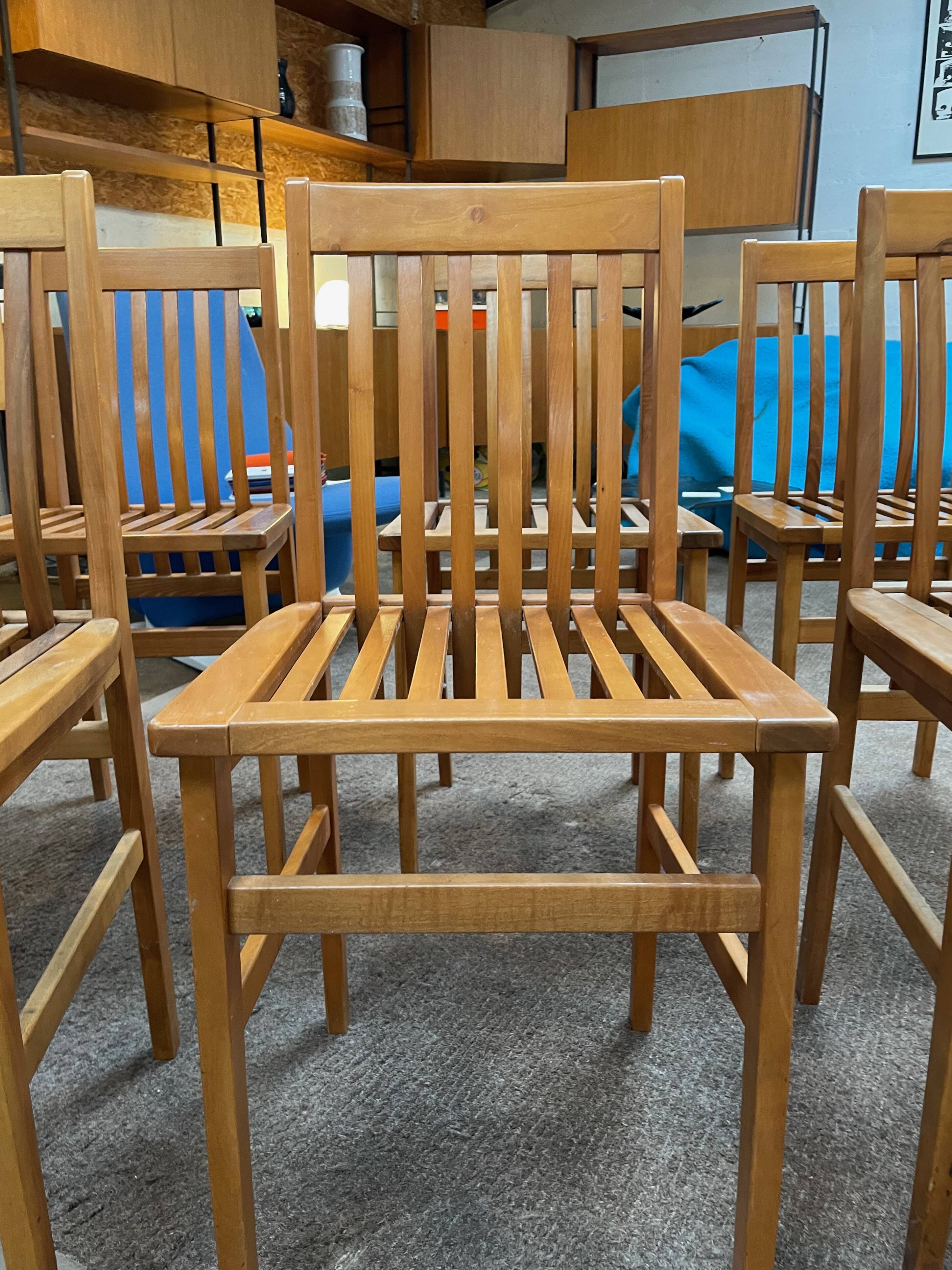 Set of 6 “Milano” model chairs by Aldo Rossi, Molteni edition.