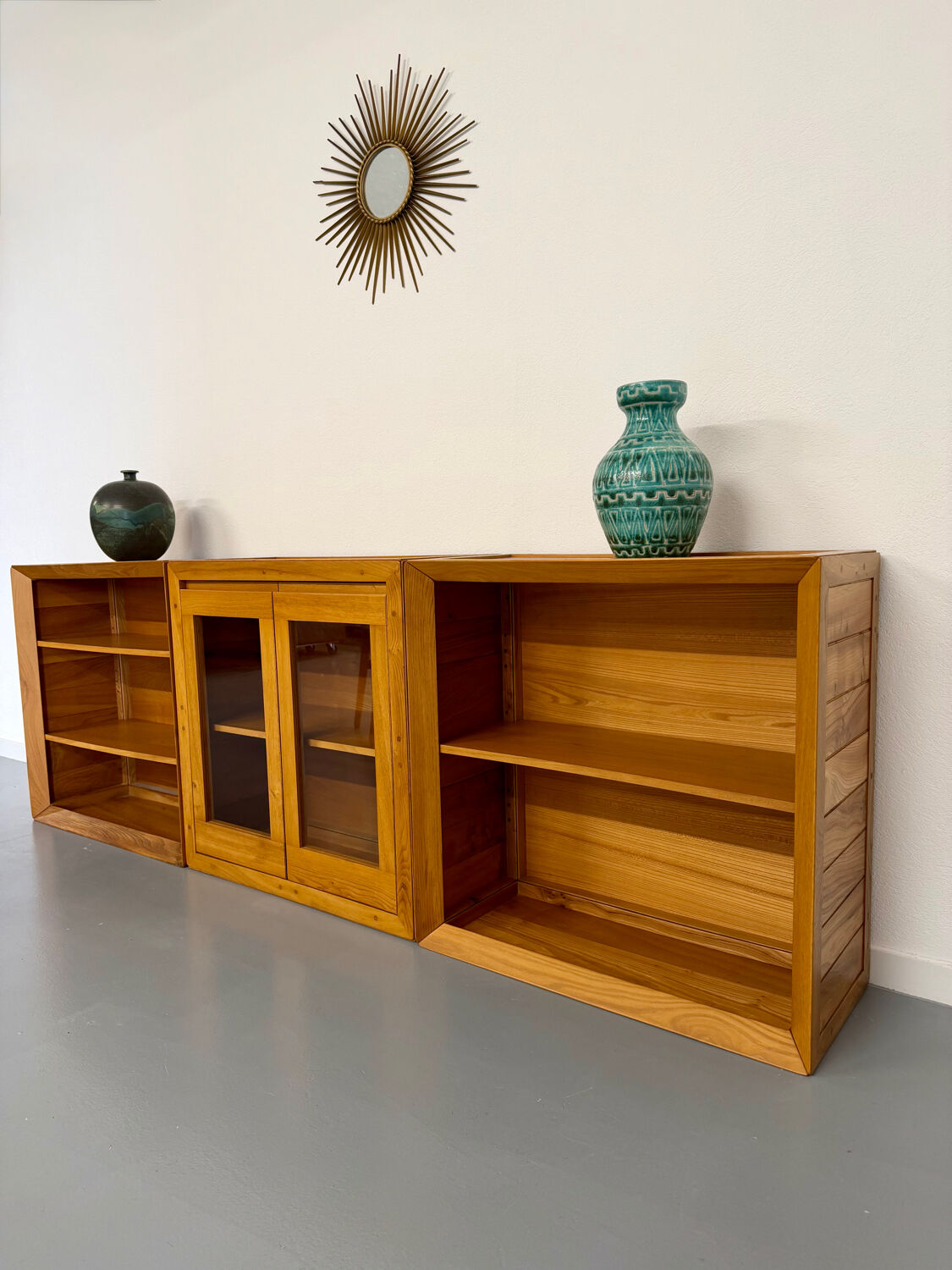 Ensemble modulable enfilade Ateliers Chauvin bois massif  design 70