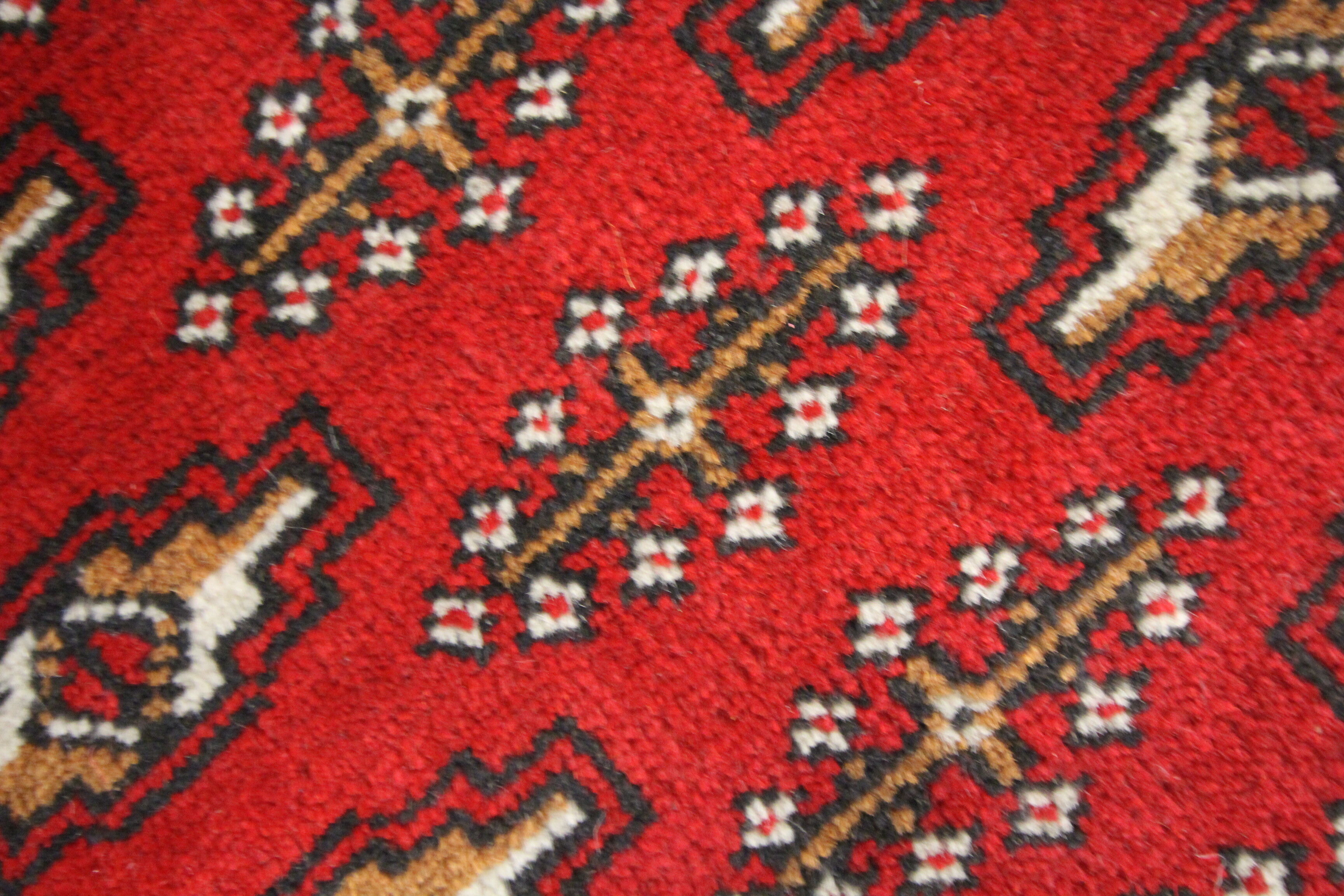 Persian rug handwoven red wool turkmen living room area rug- 60x130cm