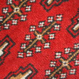 Persian rug handwoven red wool turkmen living room area rug- 60x130cm