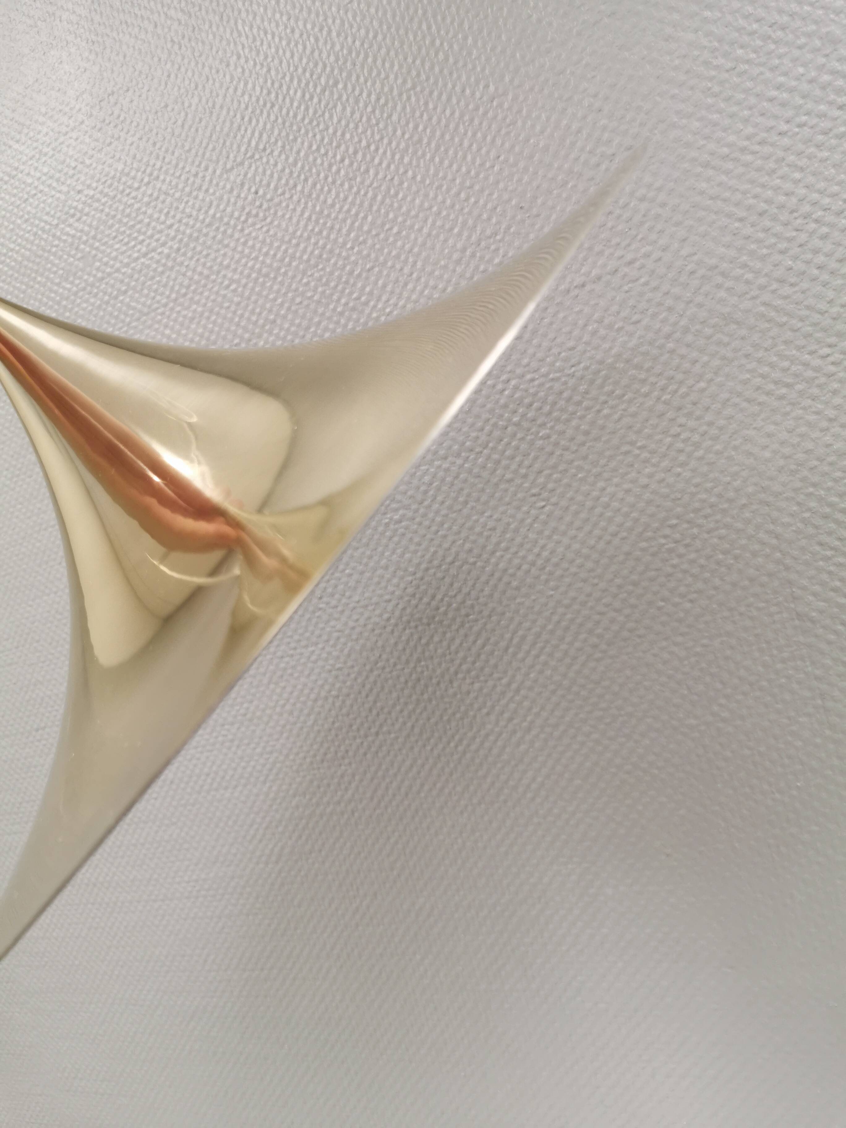 Golden semi hanging lamp, designed by bonderup & thorup Denmak 1974