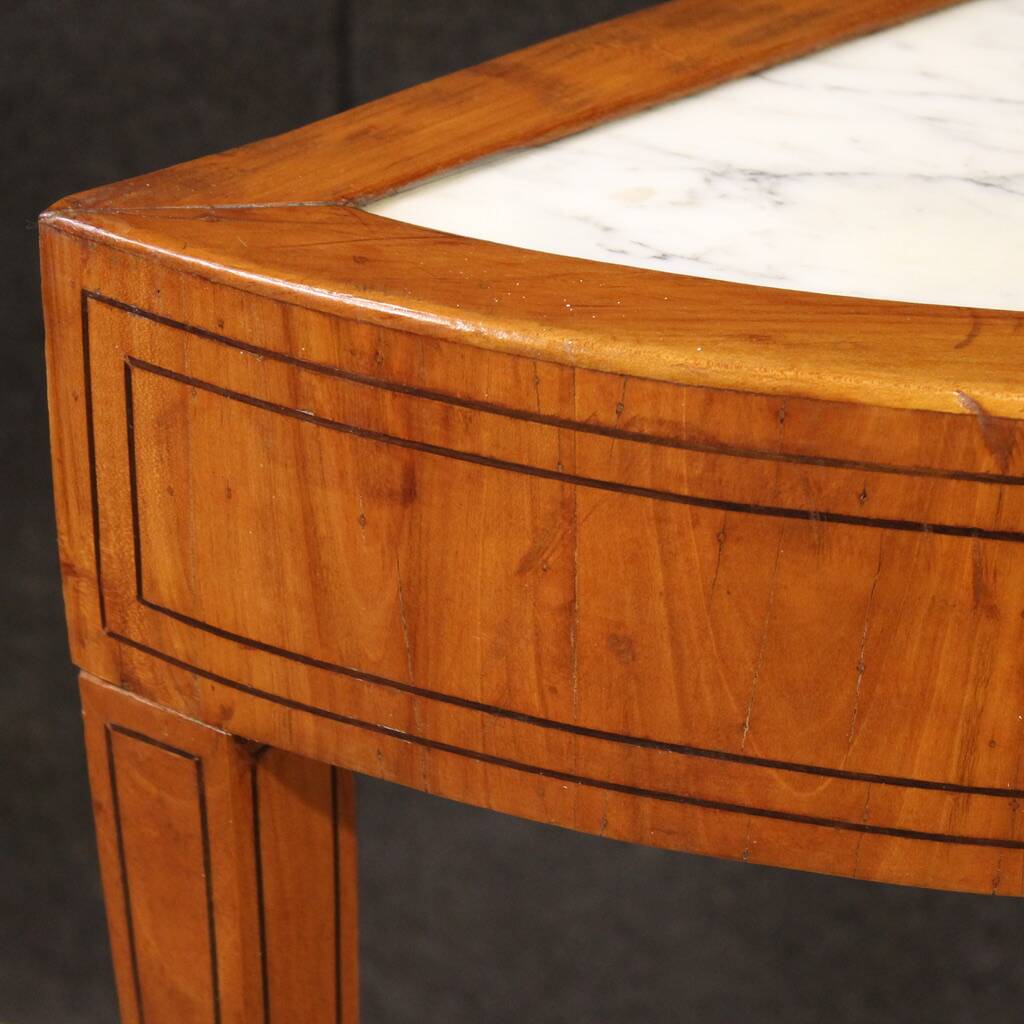 Console demi-lune de style Louis XVI italien du XXe siècle