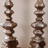Pair of antique candlesticks from Italy, 18th century.