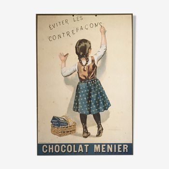 Chocolate menier advertising poster, 80s
