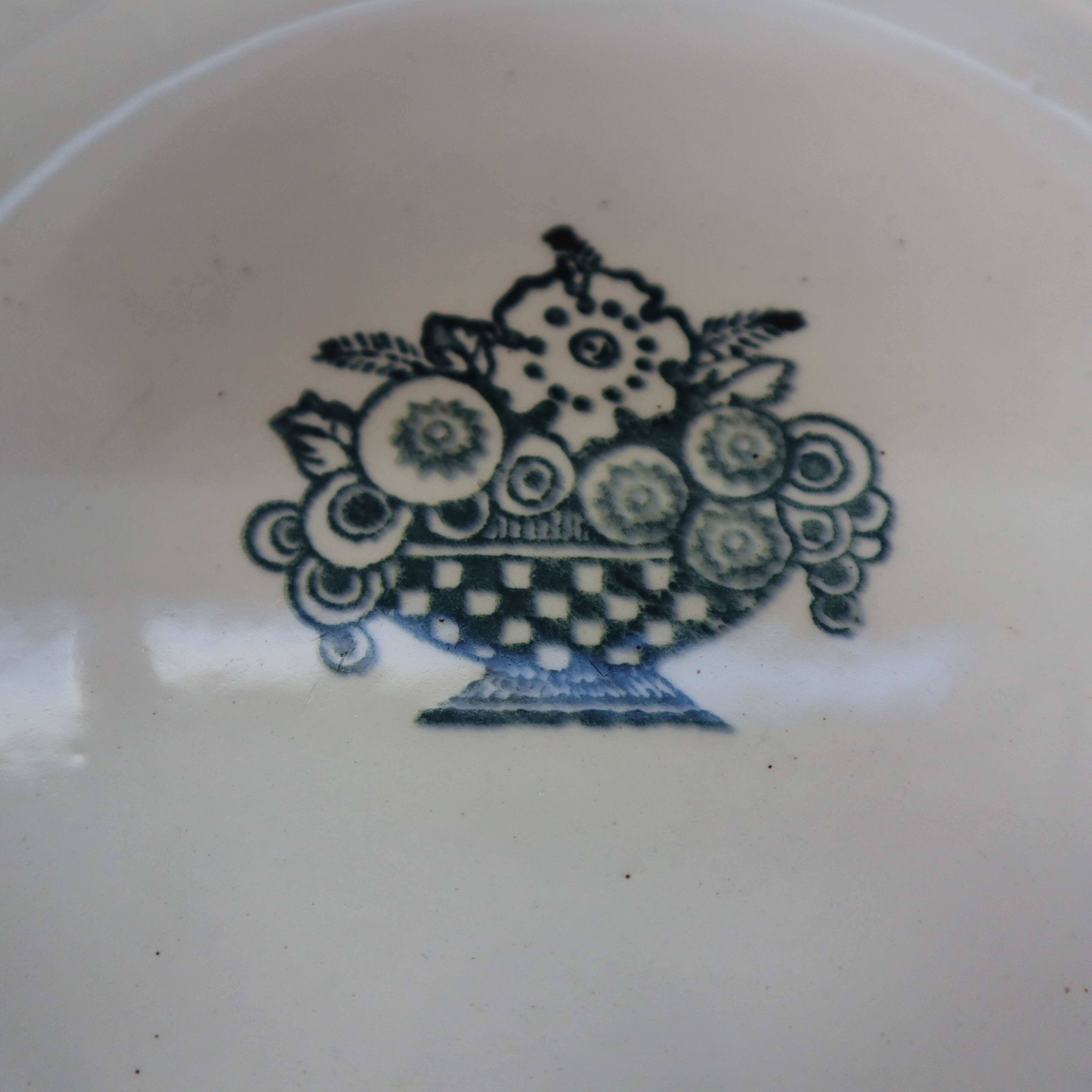 Saint Amand footed dish/compotier in old earthenware