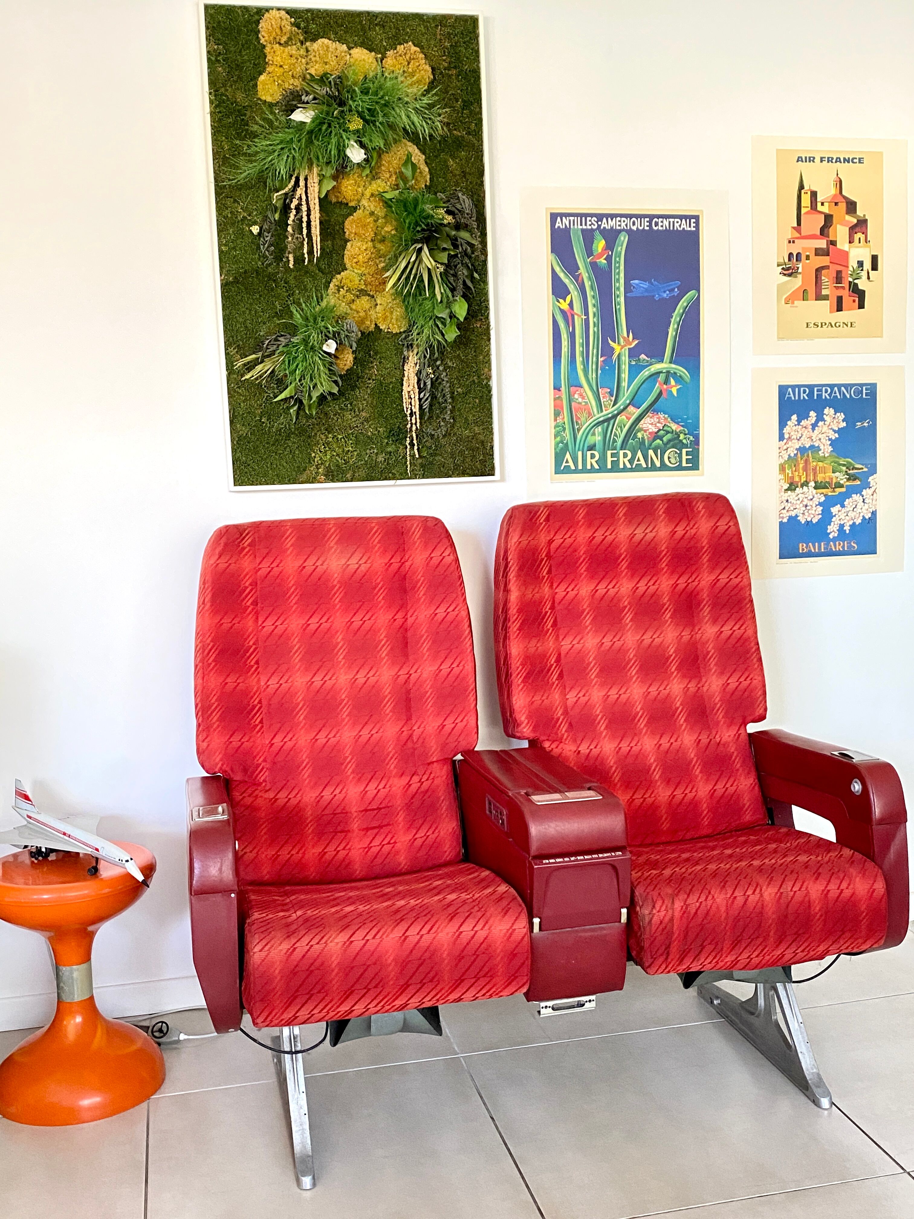 Vintage Air France aircraft chairs
