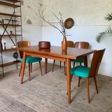 Vintage rectangular teak dining table