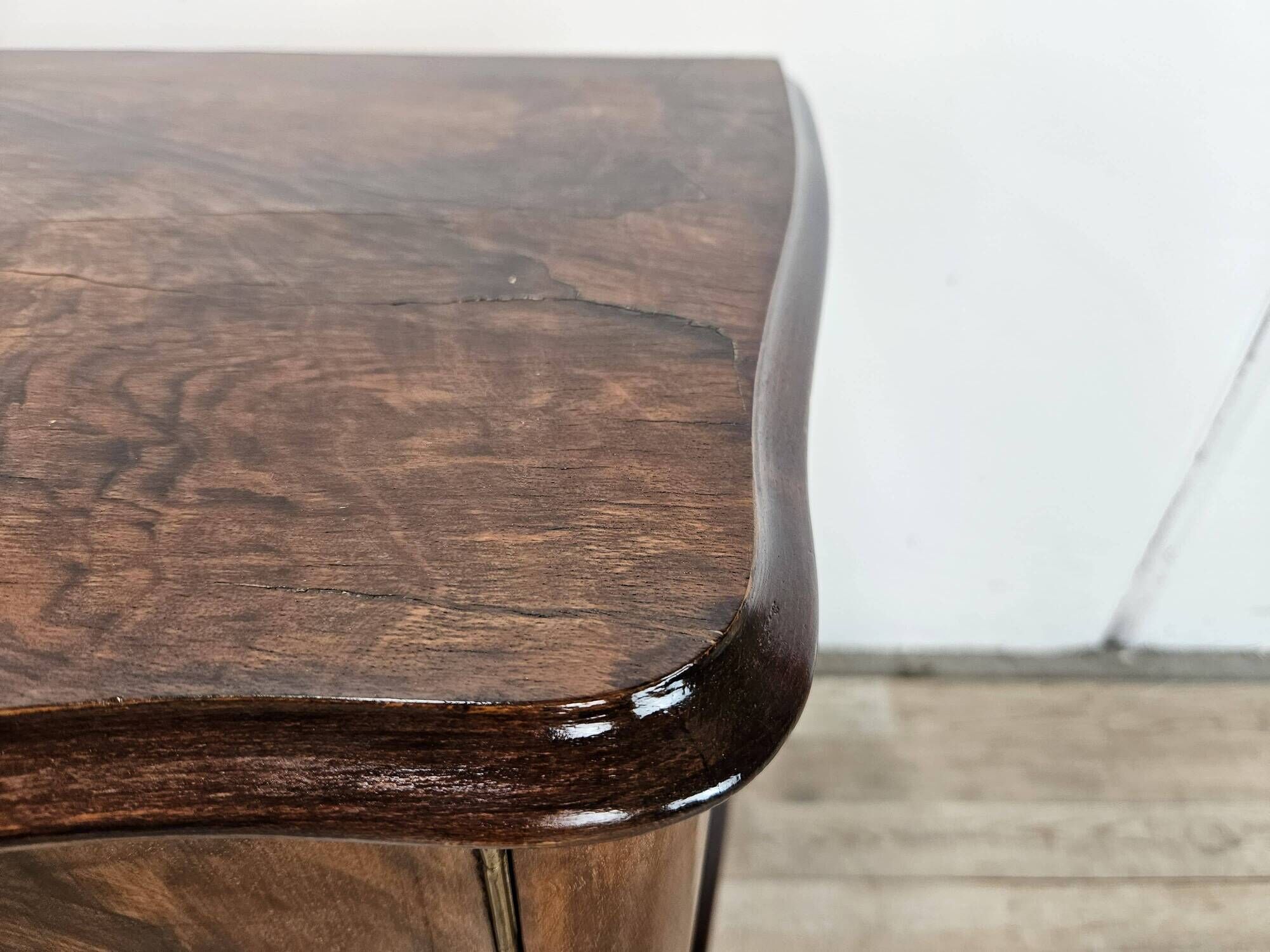 Chippendale walnut burl vanity, 1940