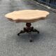 Antique raw violin table — sculpted central leg