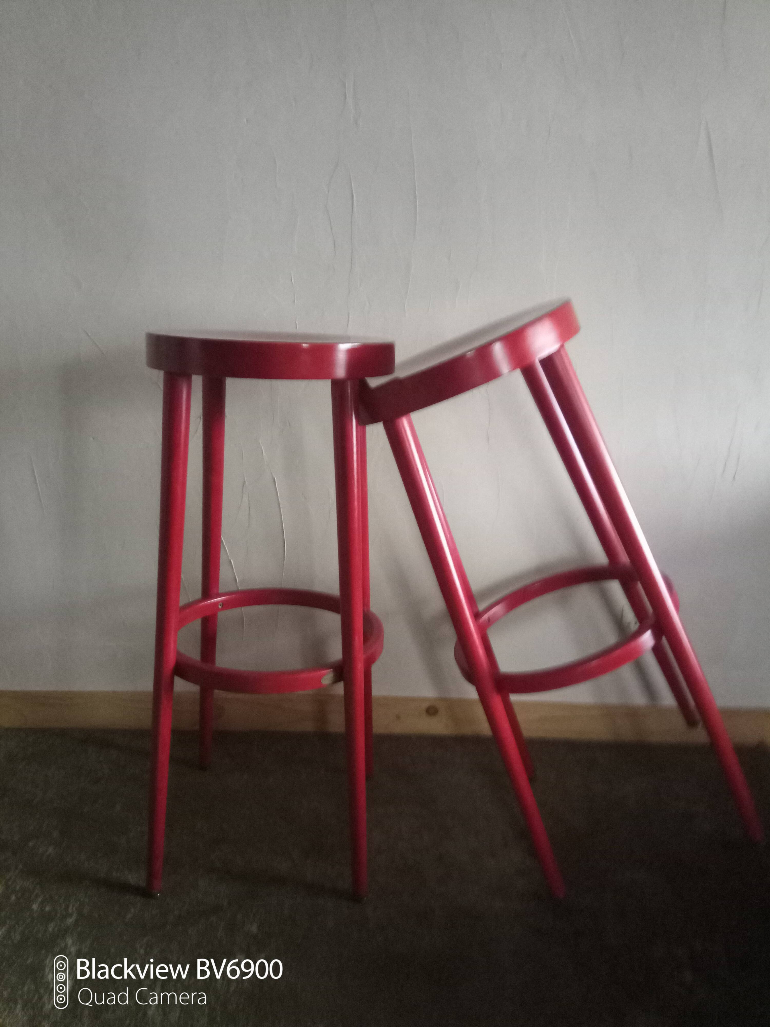 Pair baumann bar stools