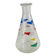Vintage glass carafe 1960 Atomic boomerang decor blue red yellow