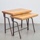 Brutalist Cast Iron and Oak Nesting Tables, 1970s, Set of 2
