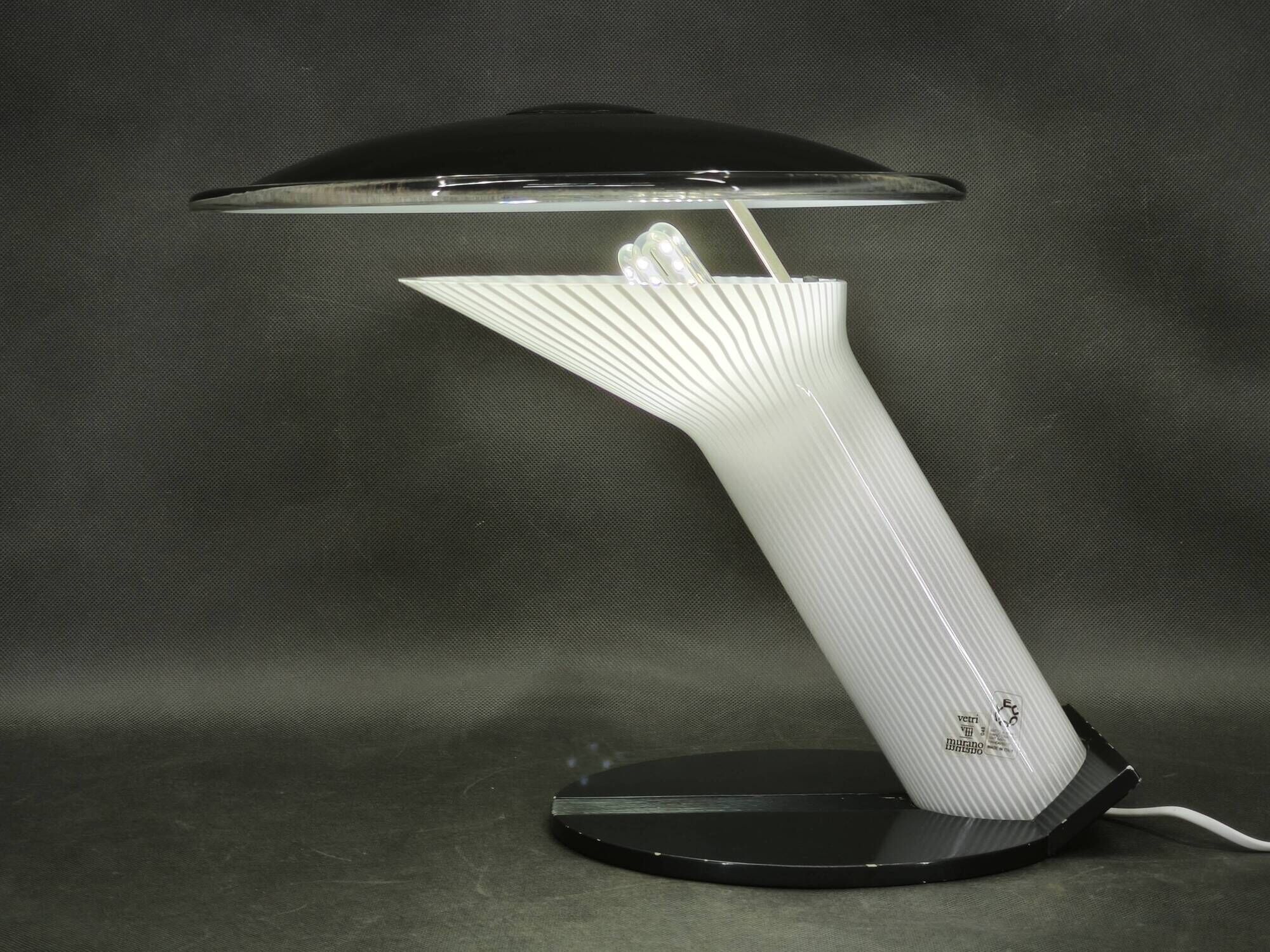 1970s Leucos Italian Space Age Murano Glass Table Lamp