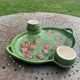Slurry dish for red fruits, cream pot and vintage sugar bowl