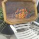 Still life bouquet of flowers oil on wood by Lillie Honnorat