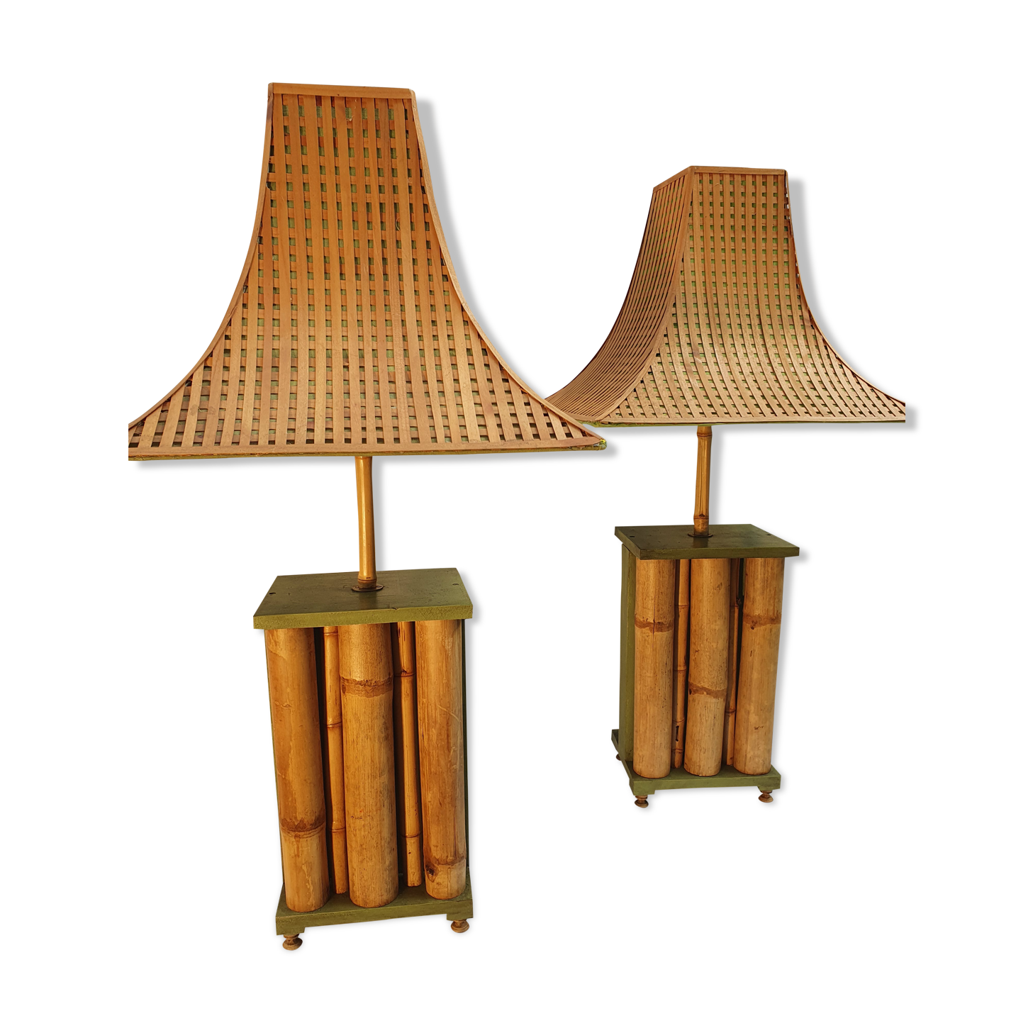 Pair of large oriental-inspired lamps
