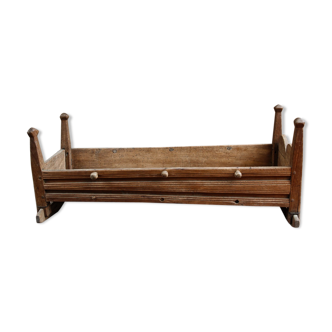 Rocking child cradle, wooden, popular art