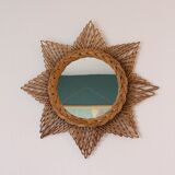 Vintage mirror rattan sun