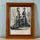 Set of two framed old illustrations