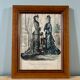 Set of two framed old illustrations