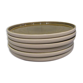 6 flat round olive plates, Nara collection by Playground.