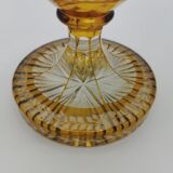 Vase en cristal de bohème jaune ambre
