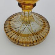 Vase en cristal de bohème jaune ambre