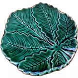 1960s vine leaf trivet glazed ceramic