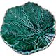 1960s vine leaf trivet glazed ceramic