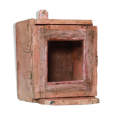 Little old wall showcase box has clock patina of origin india