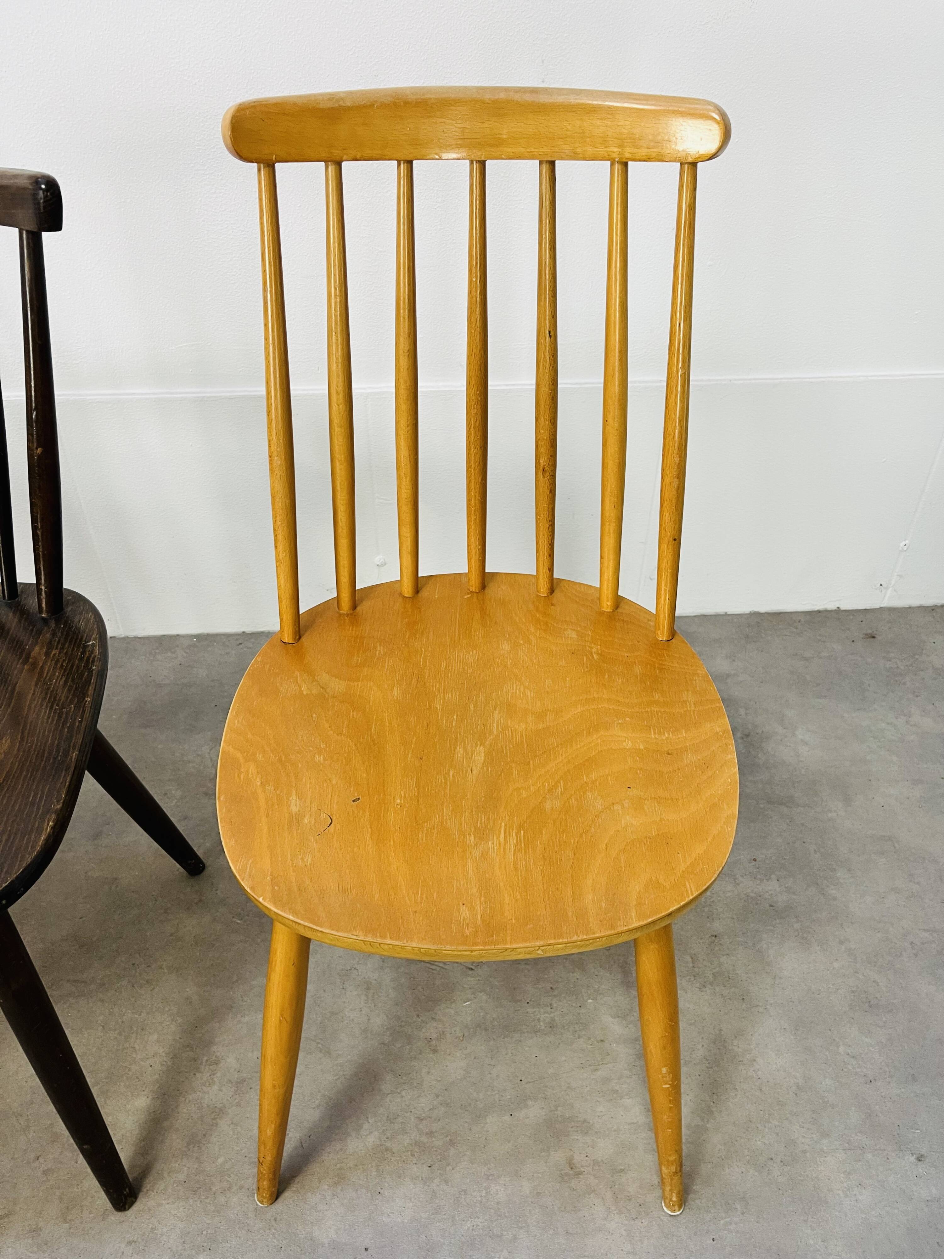 4 Scandinavian chairs with bars from the 60s