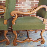 A pair of Louis XIII-style sheep bones armchairs