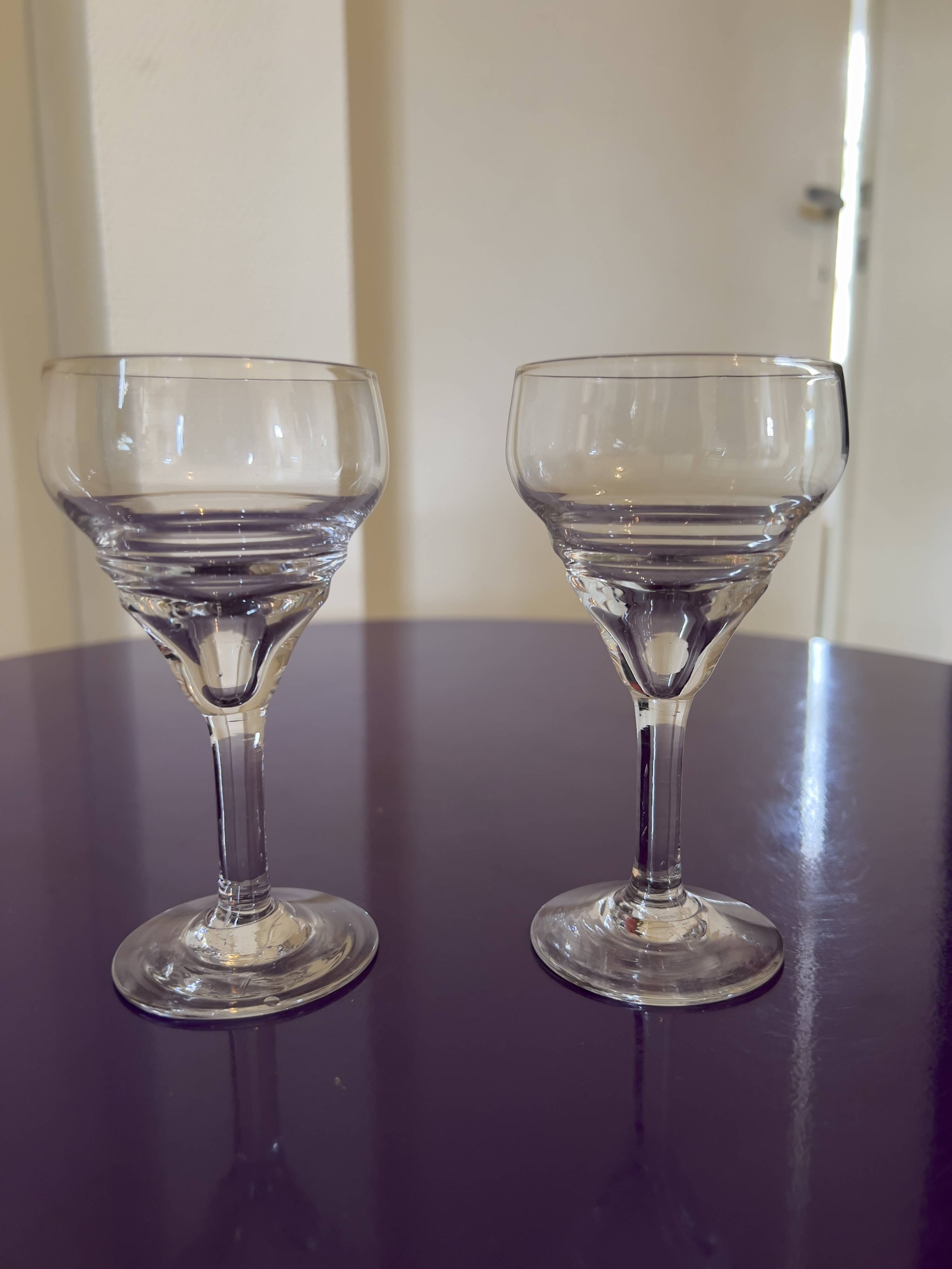 Set of 2 old digestive glasses