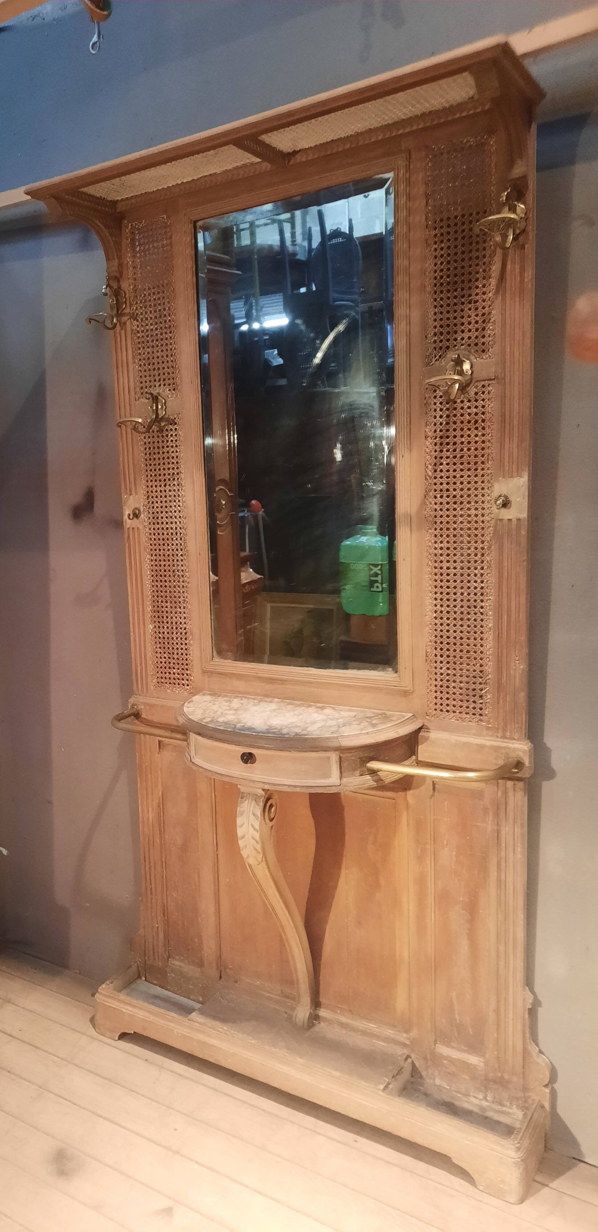 Coat rack "1900" in caning