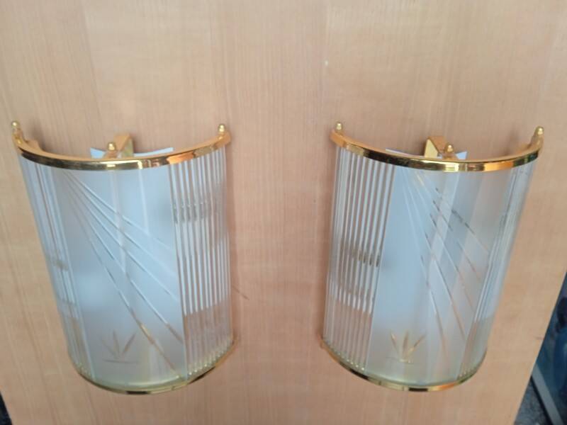 Pair of vintage Hollywood Regency wall lights, 1980s