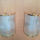 Pair of vintage Hollywood Regency wall lights, 1980s