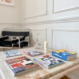 Square coffee table in vintage marble