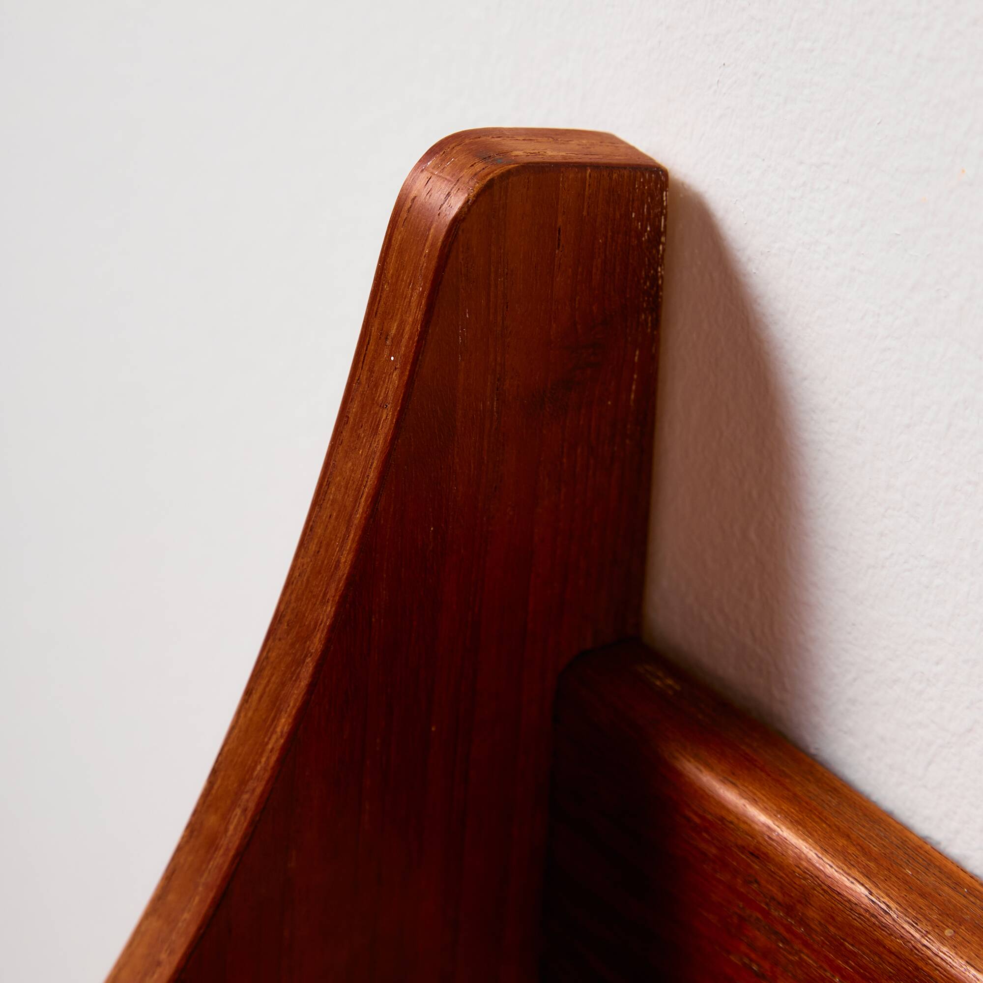 Teak wall shelf with cane details