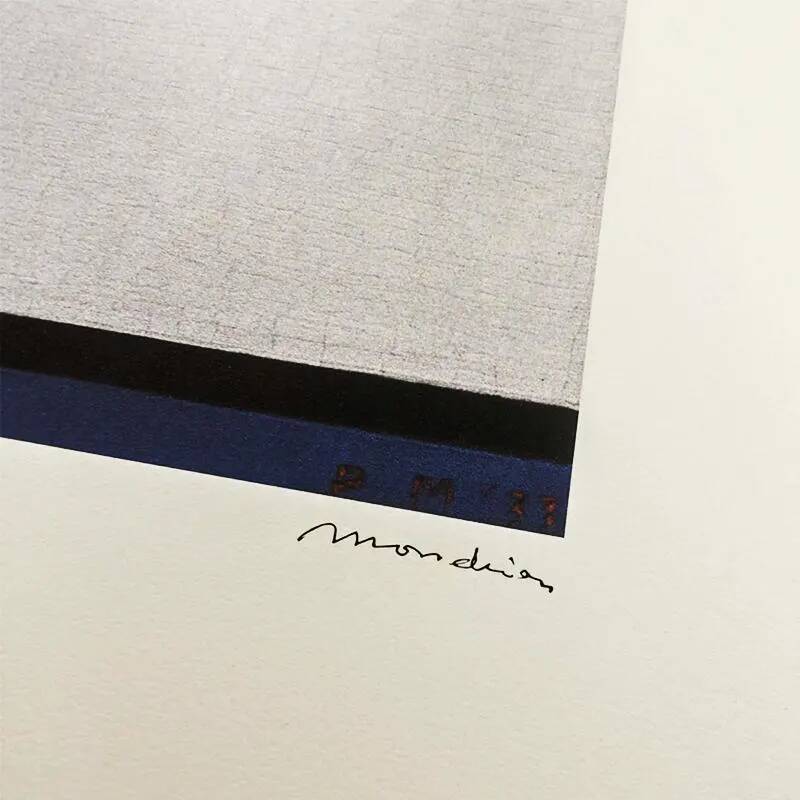 Limited edition lithograph by Piet Mondrian from the 1970s, pencil numbered.