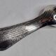 Set of six "Burgsil" stainless steel teaspoons with rabbit decoration