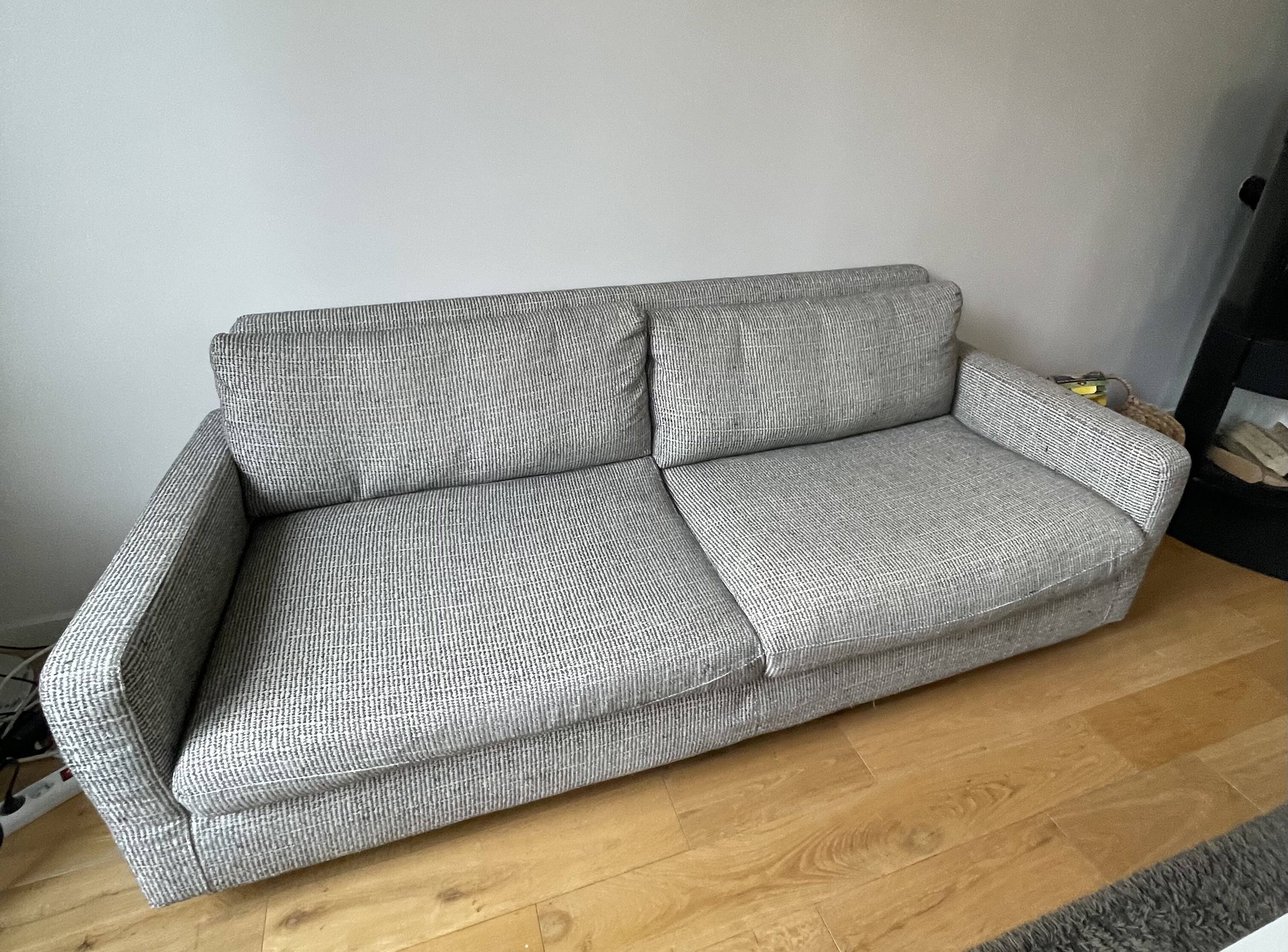 Chester habitat 3-seater sofa - in Italian fabric - mixed grey - black legs