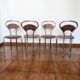 Set of 4 vintage bistro chairs in wood and chrome with postmodern design from