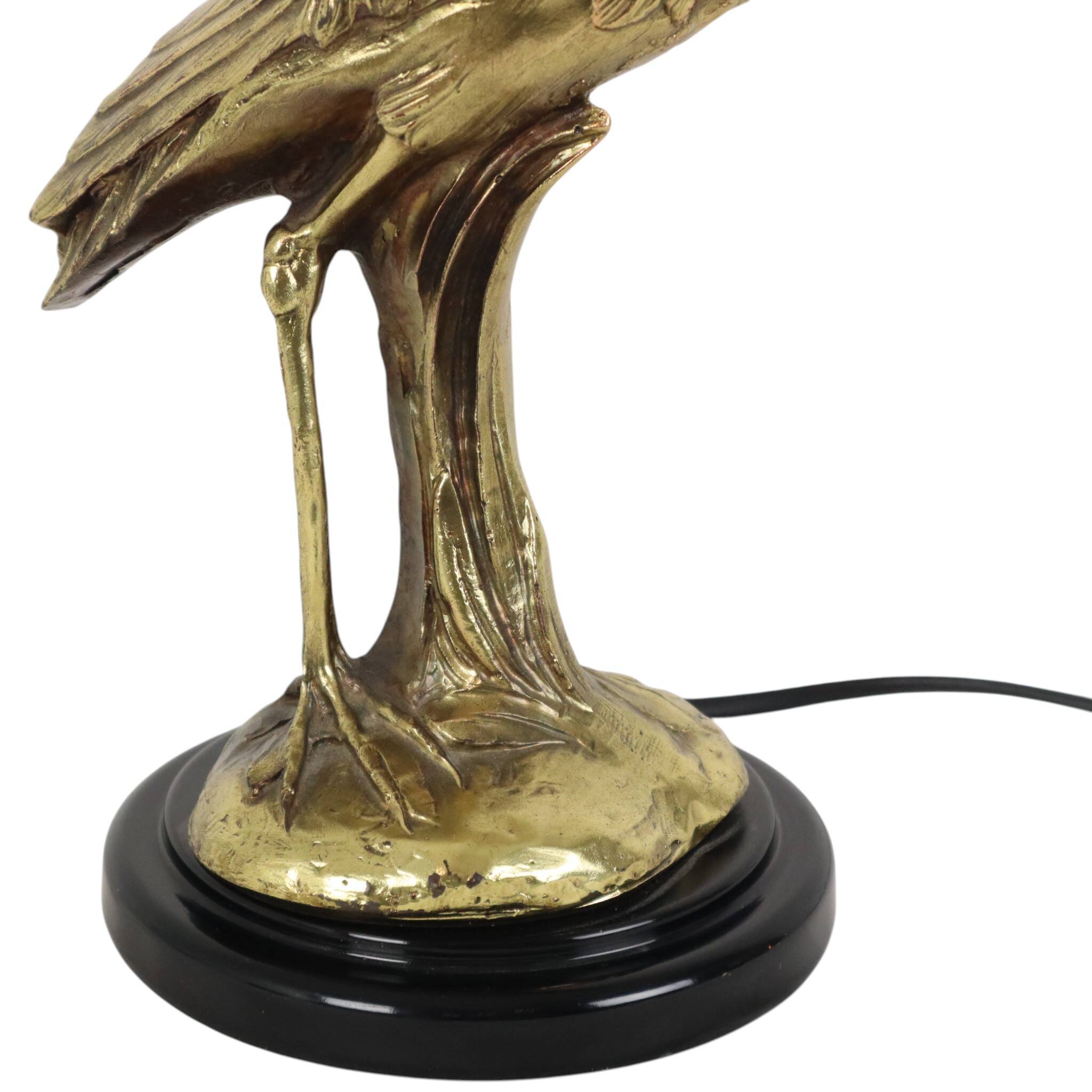Vintage Gold Stork Lamp Hollywood Regency 40cm