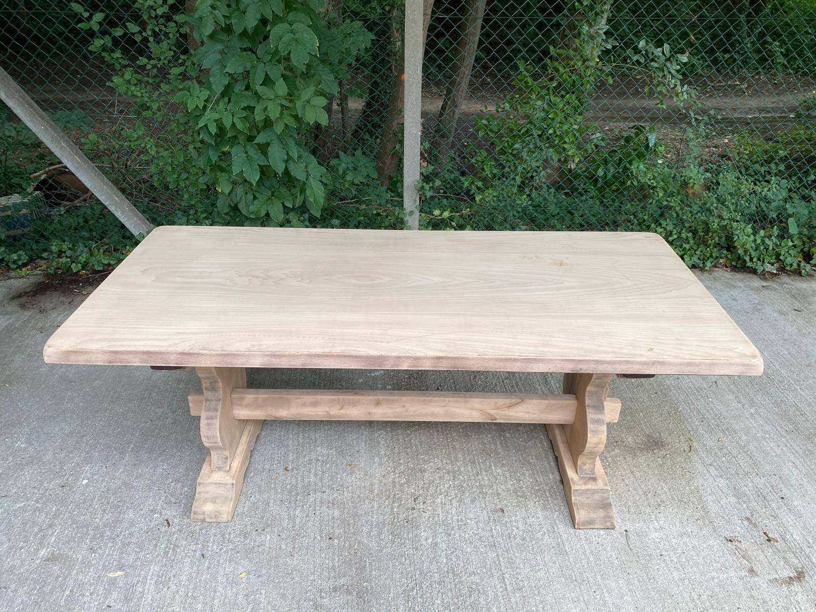 19th century monastery table renovated in raw oak 180cm