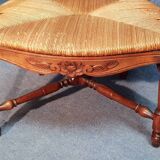 Old straw armchair