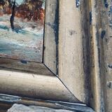 Miniature painting 1900 "Winter walk"