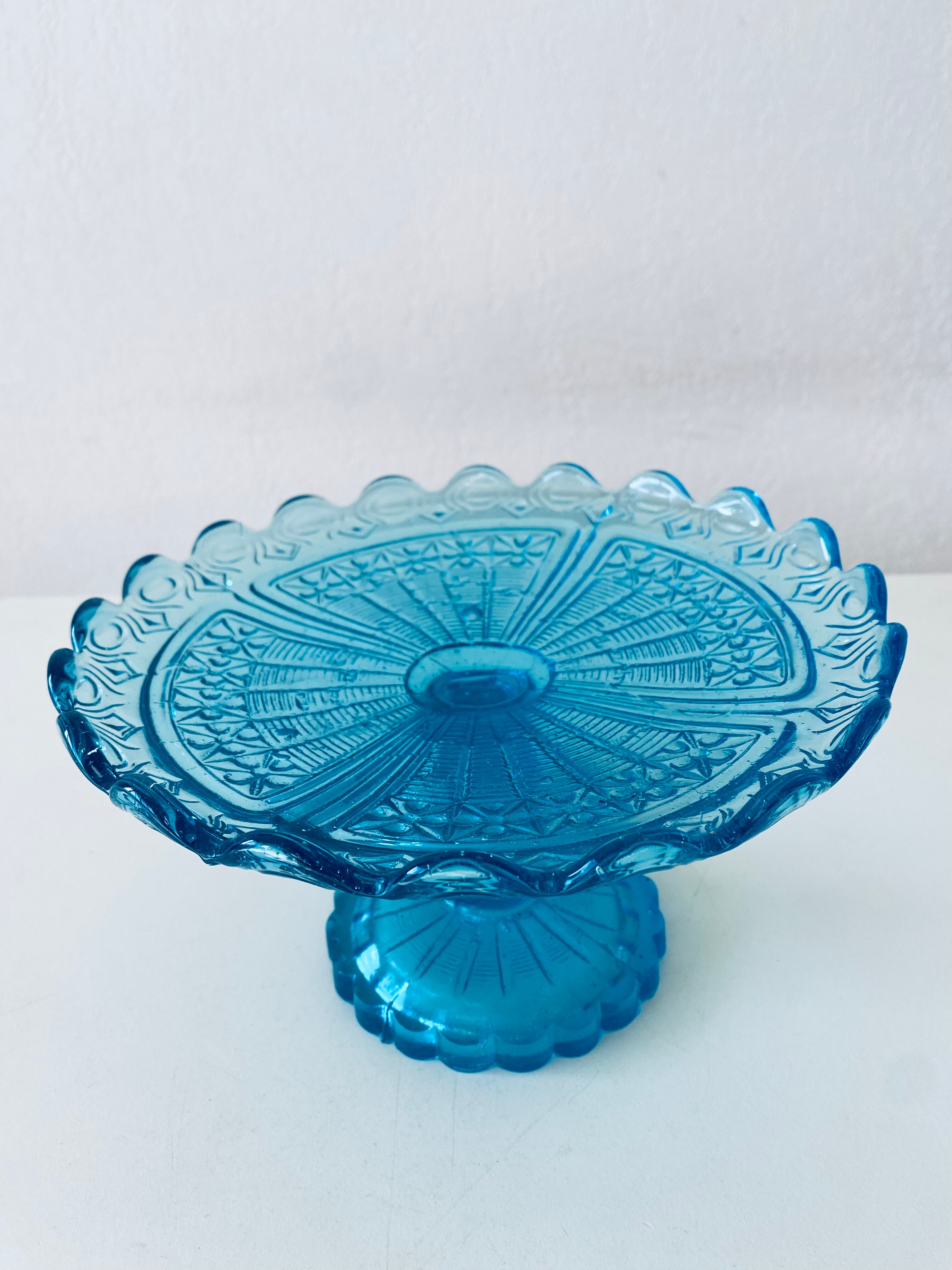 Blue glass stand cup