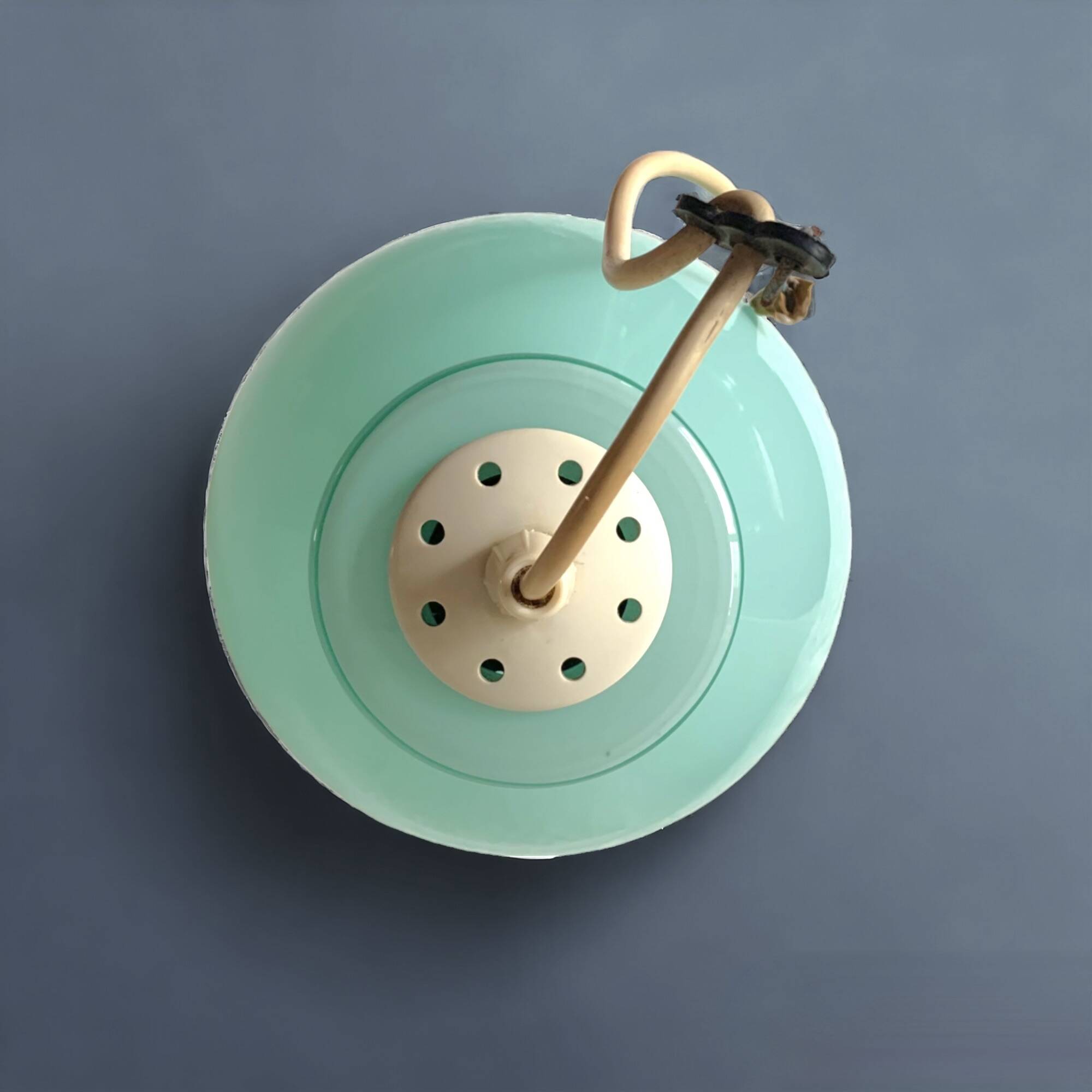 Suspension vintage en opaline verte