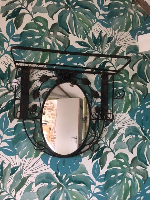 Retro wrought iron mirror