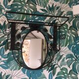 Retro wrought iron mirror